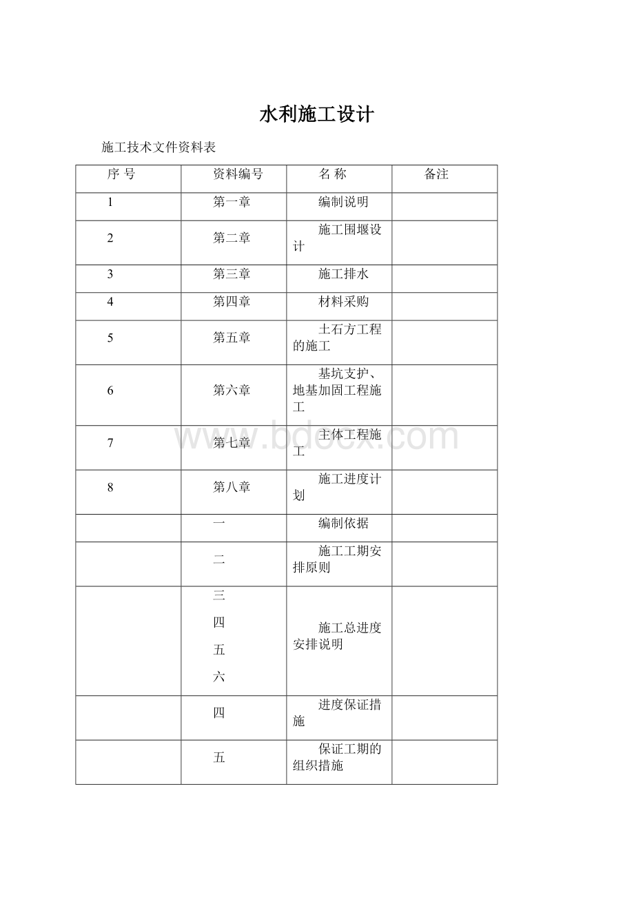 水利施工设计.docx_第1页