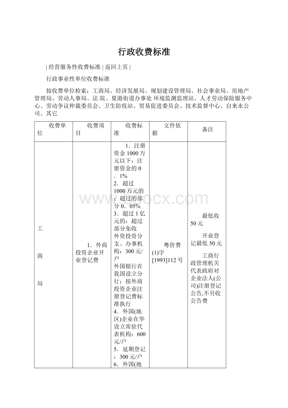 行政收费标准.docx