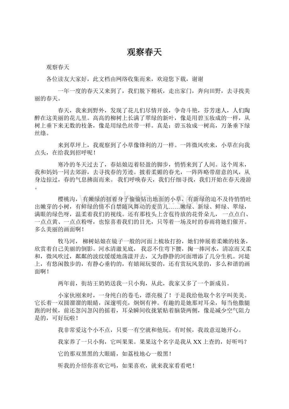 观察春天Word文档格式.docx