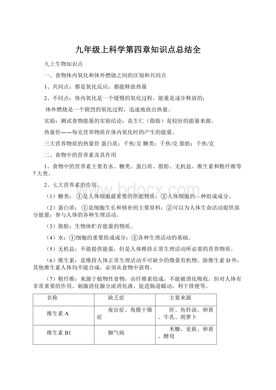 九年级上科学第四章知识点总结全.docx_第1页