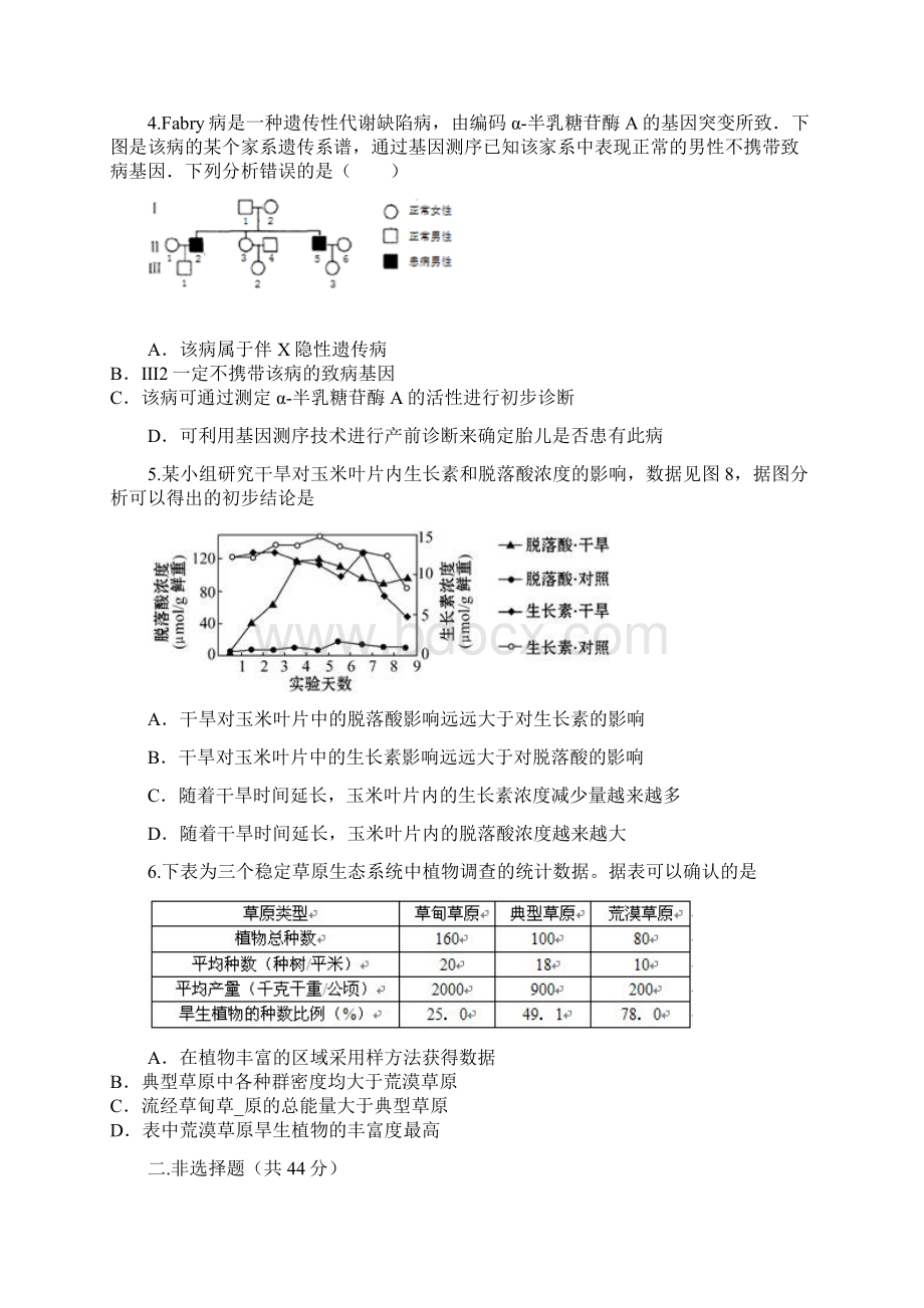 高三下学期第一次热身练生物试题 含答案.docx_第2页