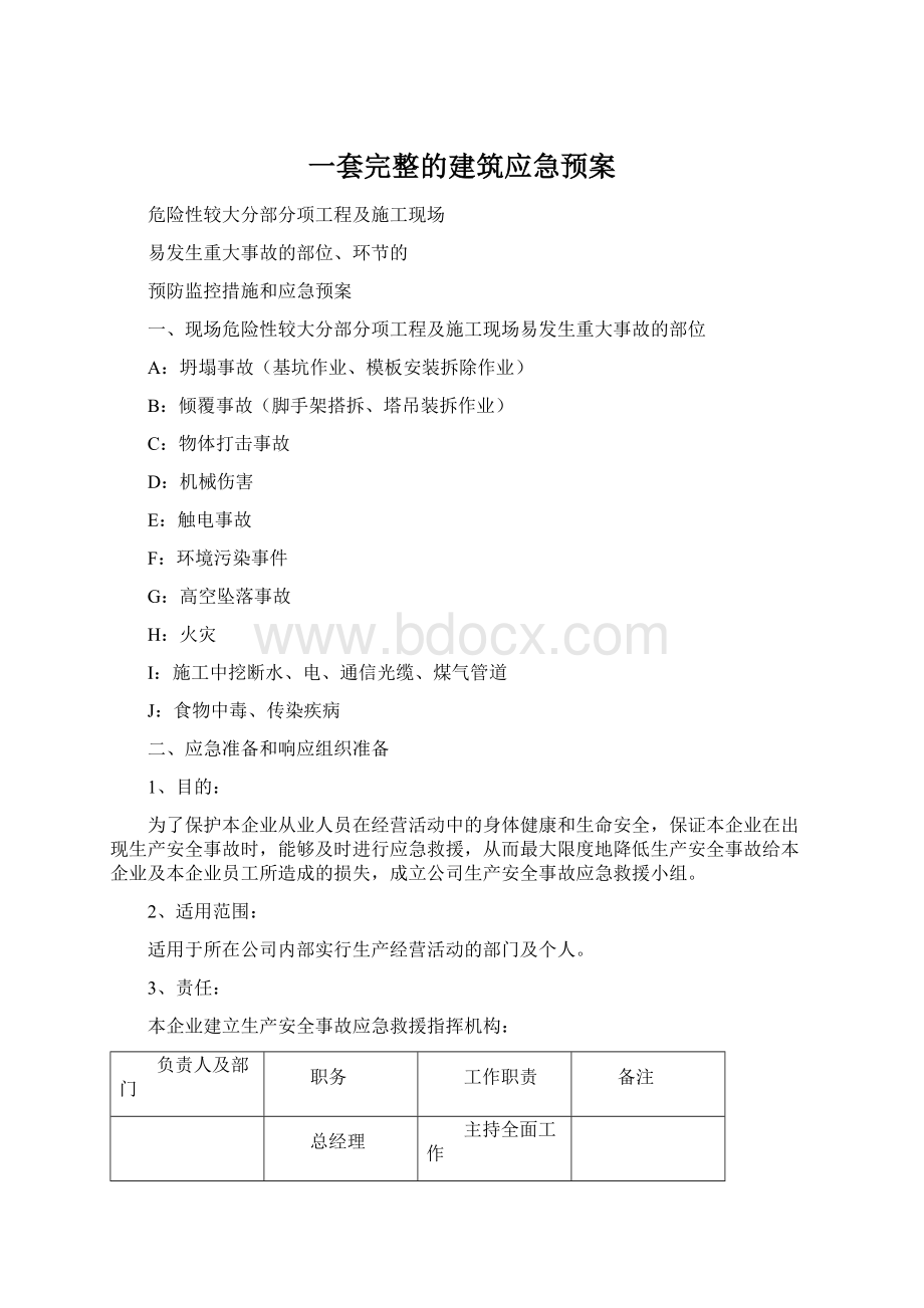 一套完整的建筑应急预案.docx