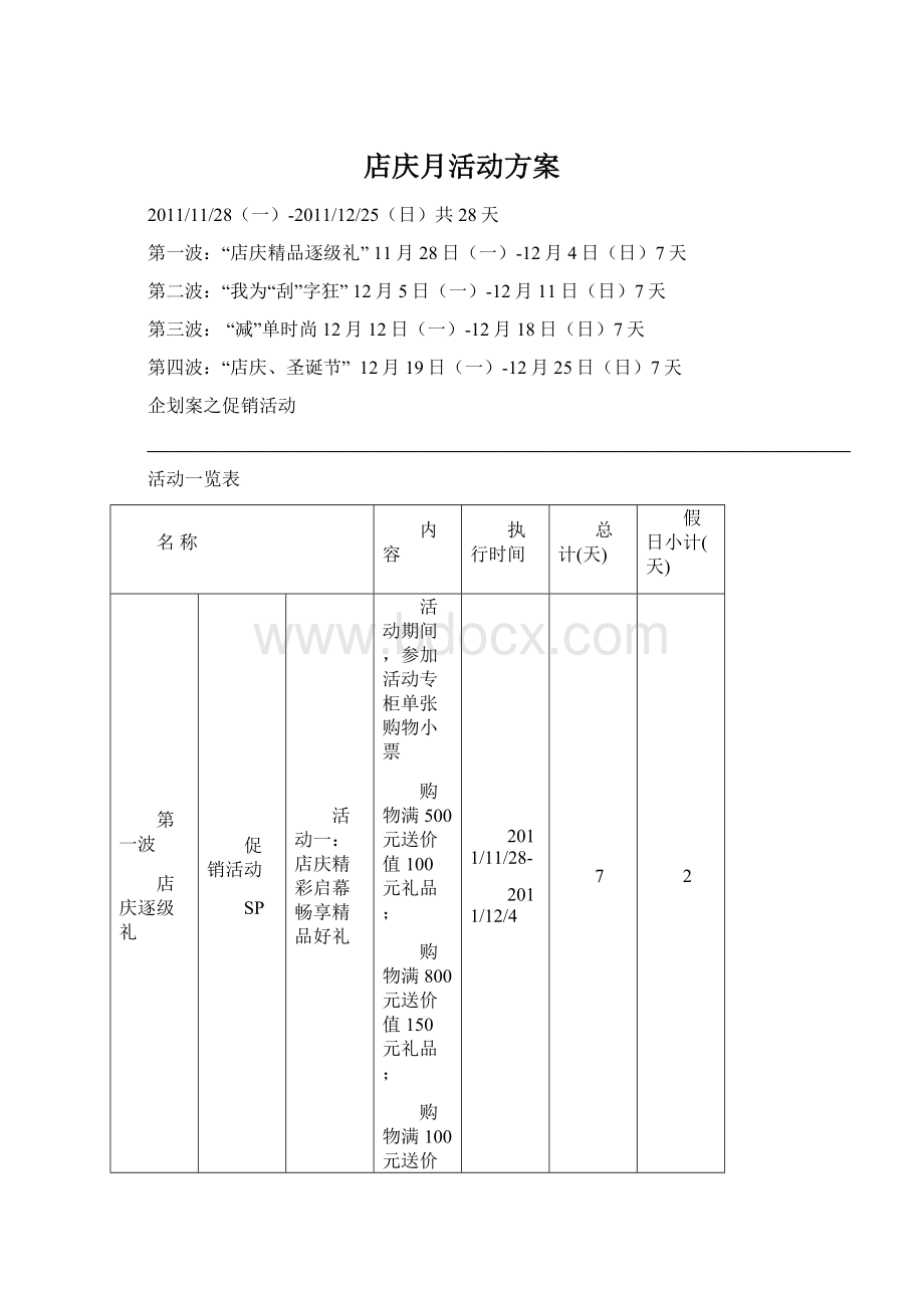 店庆月活动方案文档格式.docx_第1页