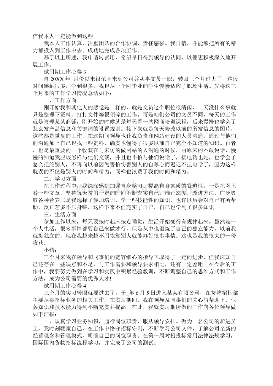 三个月试用期转正工作心得总结五篇.docx_第3页