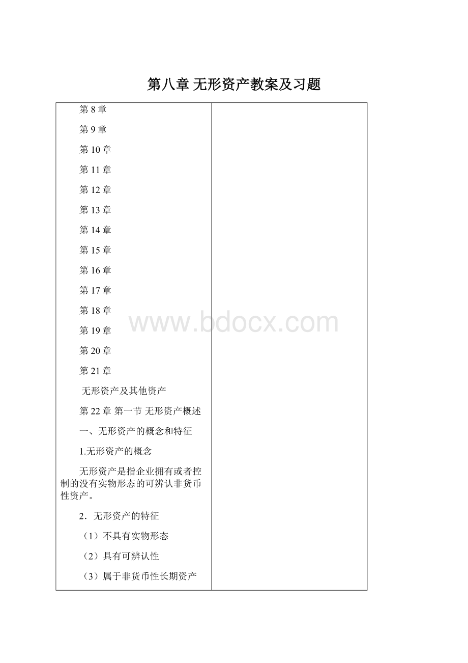 第八章 无形资产教案及习题Word文档下载推荐.docx_第1页