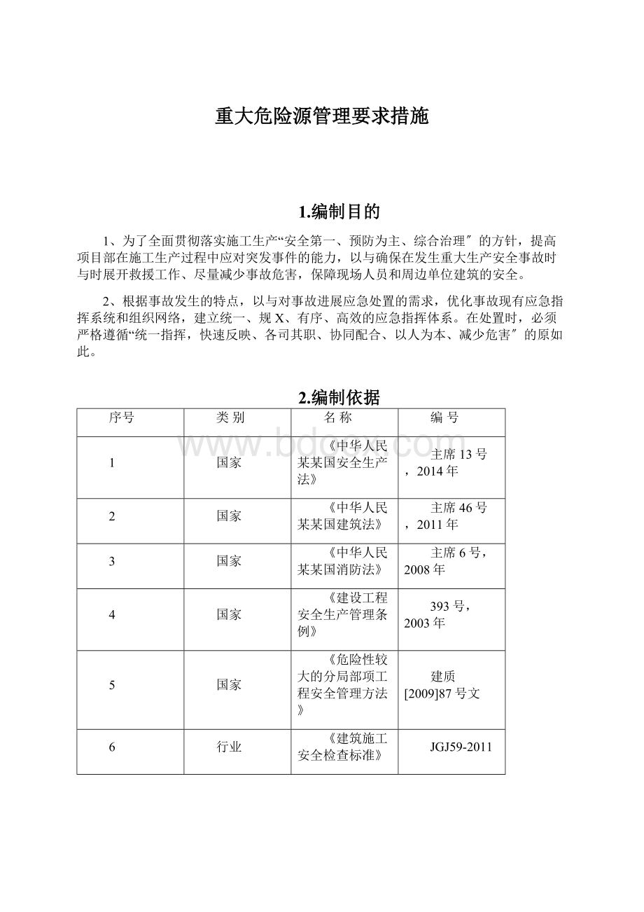 重大危险源管理要求措施Word文件下载.docx