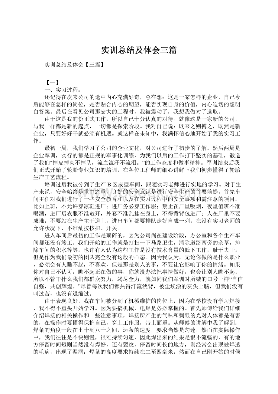 实训总结及体会三篇.docx