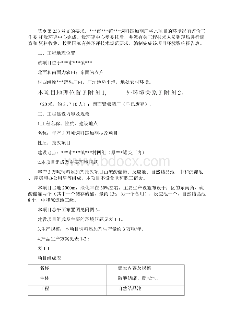 年产万吨饲料添加剂技改项目环评报告表Word文件下载.docx_第3页