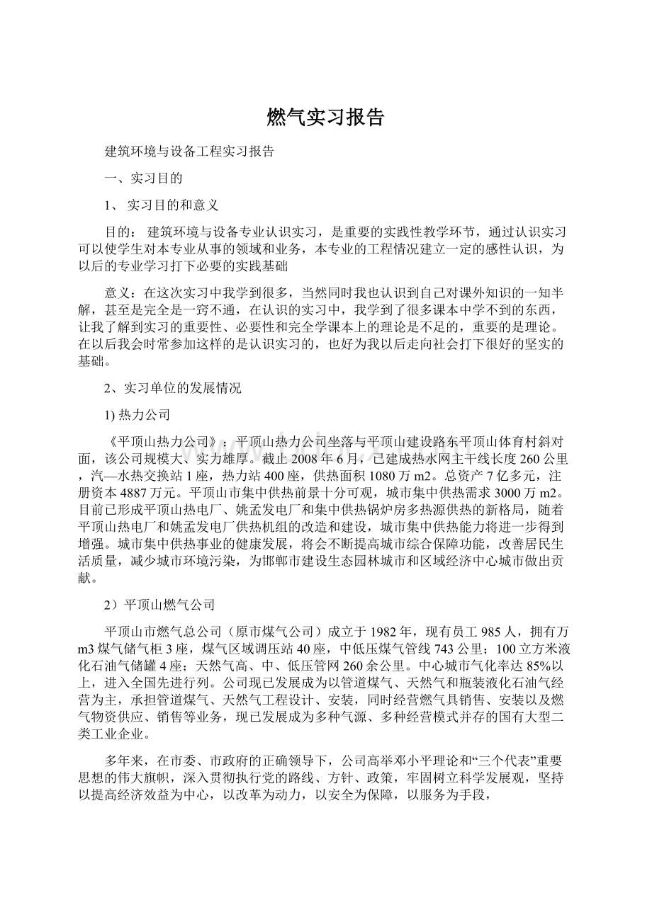 燃气实习报告Word文件下载.docx