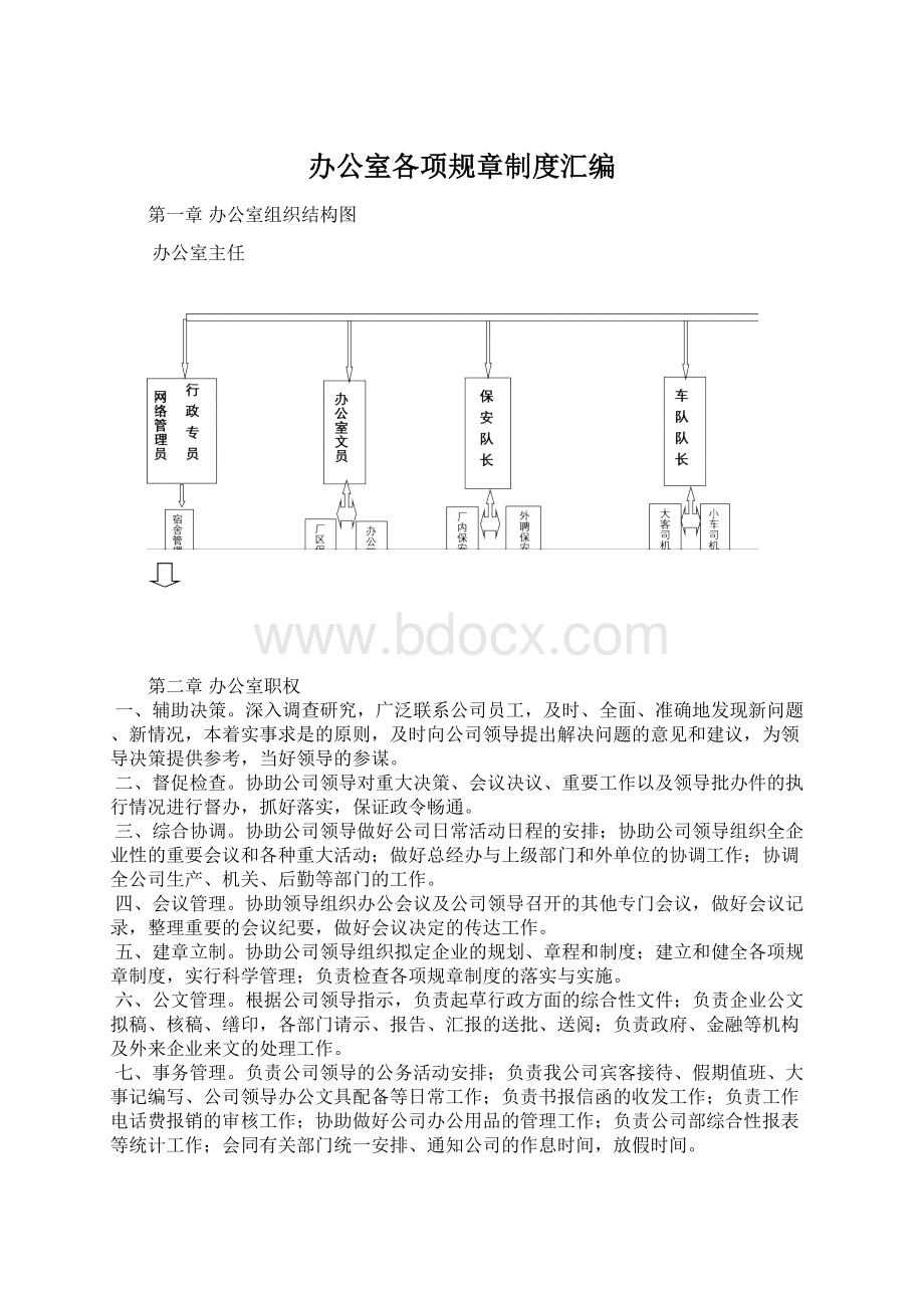 办公室各项规章制度汇编.docx_第1页