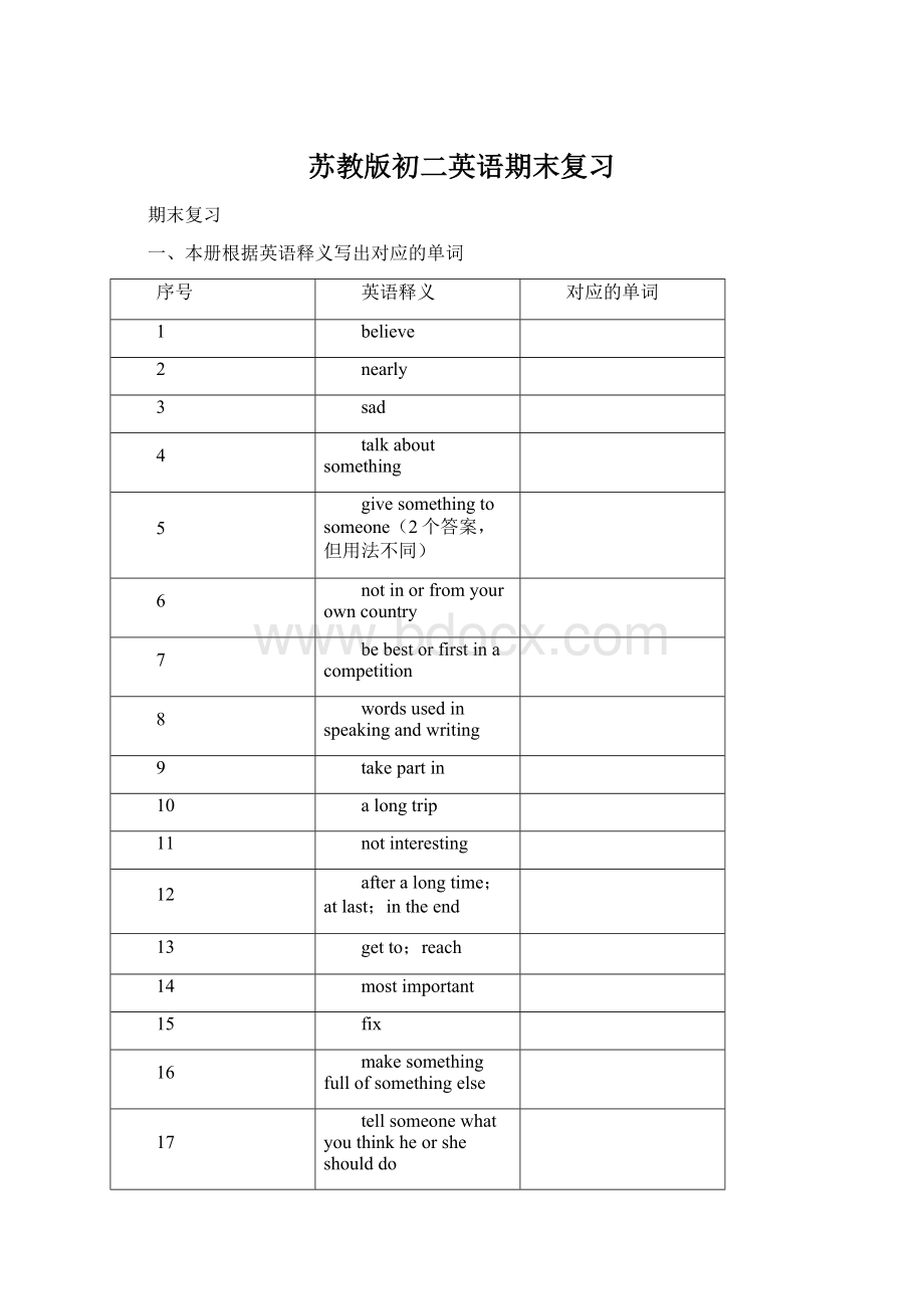 苏教版初二英语期末复习.docx_第1页