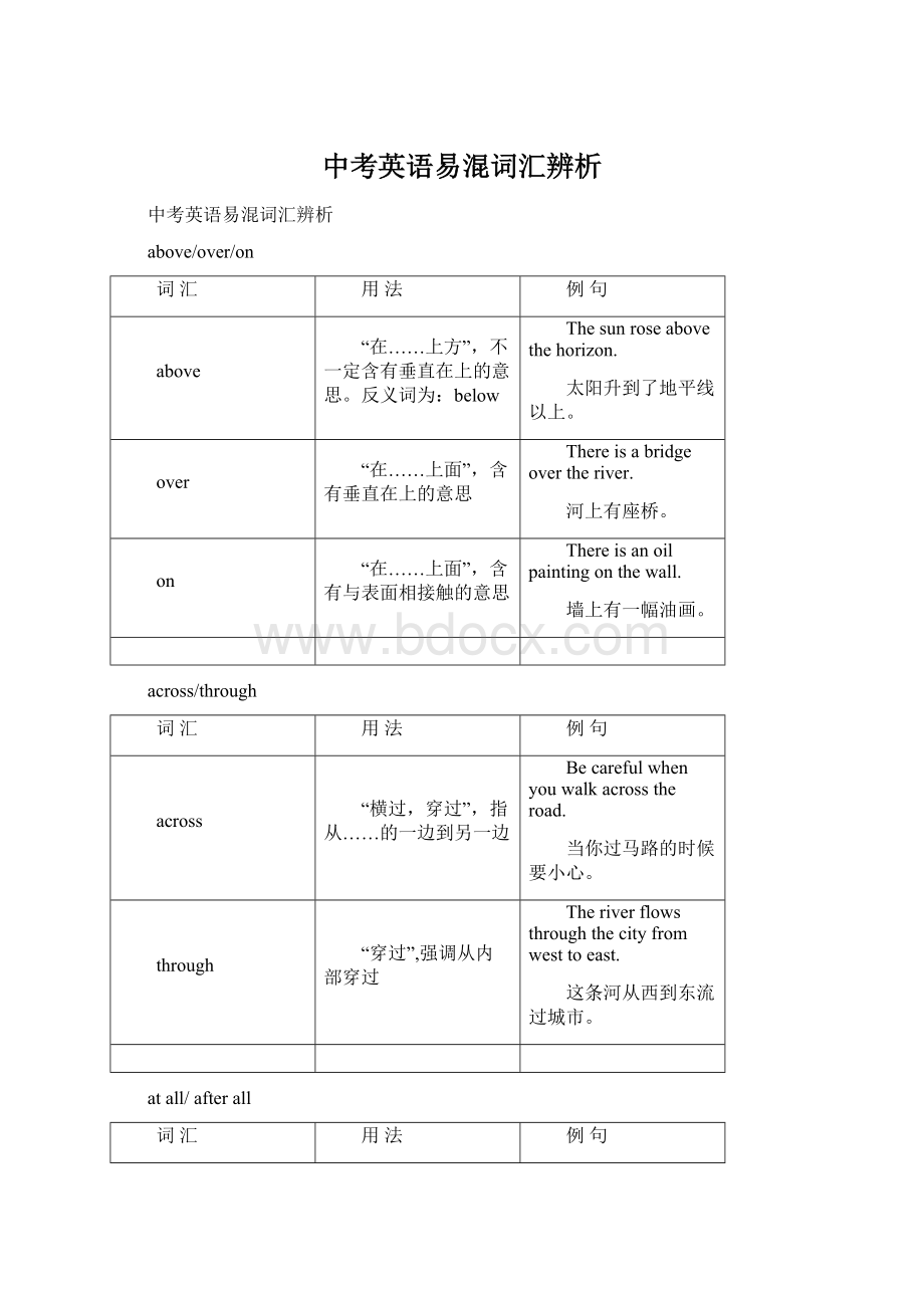 中考英语易混词汇辨析Word格式文档下载.docx_第1页