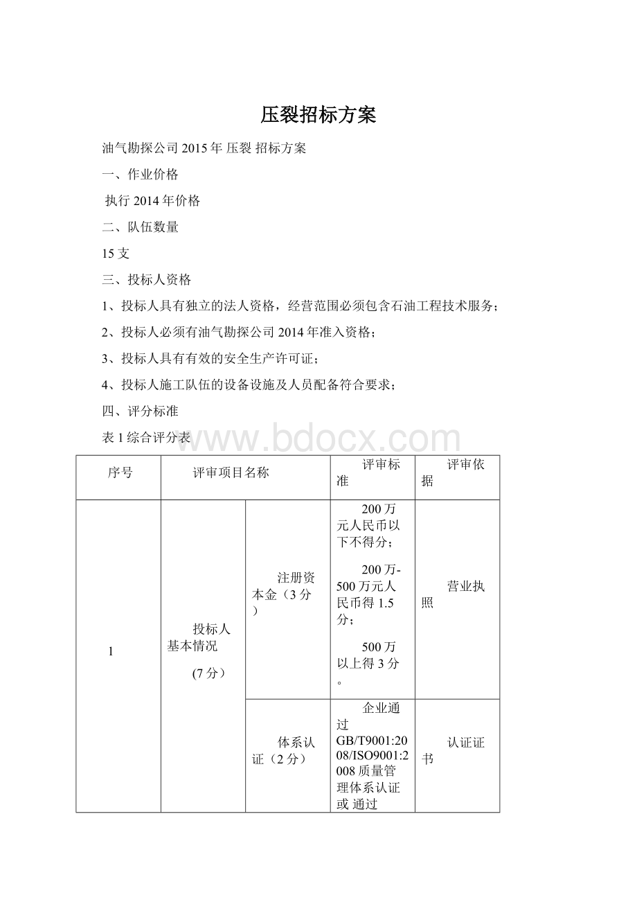 压裂招标方案Word文件下载.docx