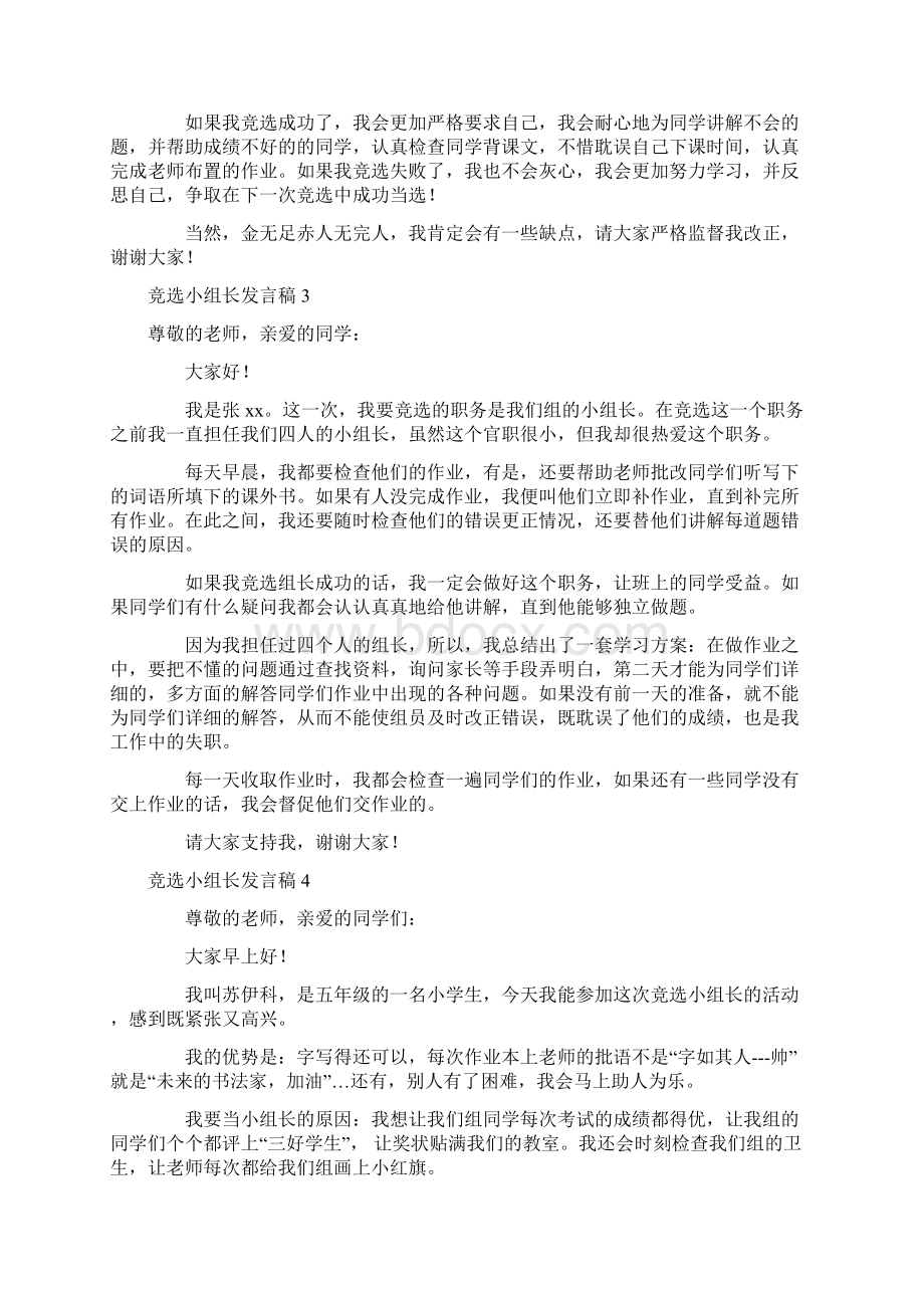 发言稿 竞选小组长发言稿文档格式.docx_第2页