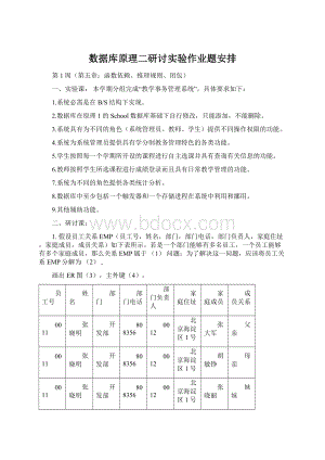 数据库原理二研讨实验作业题安排.docx