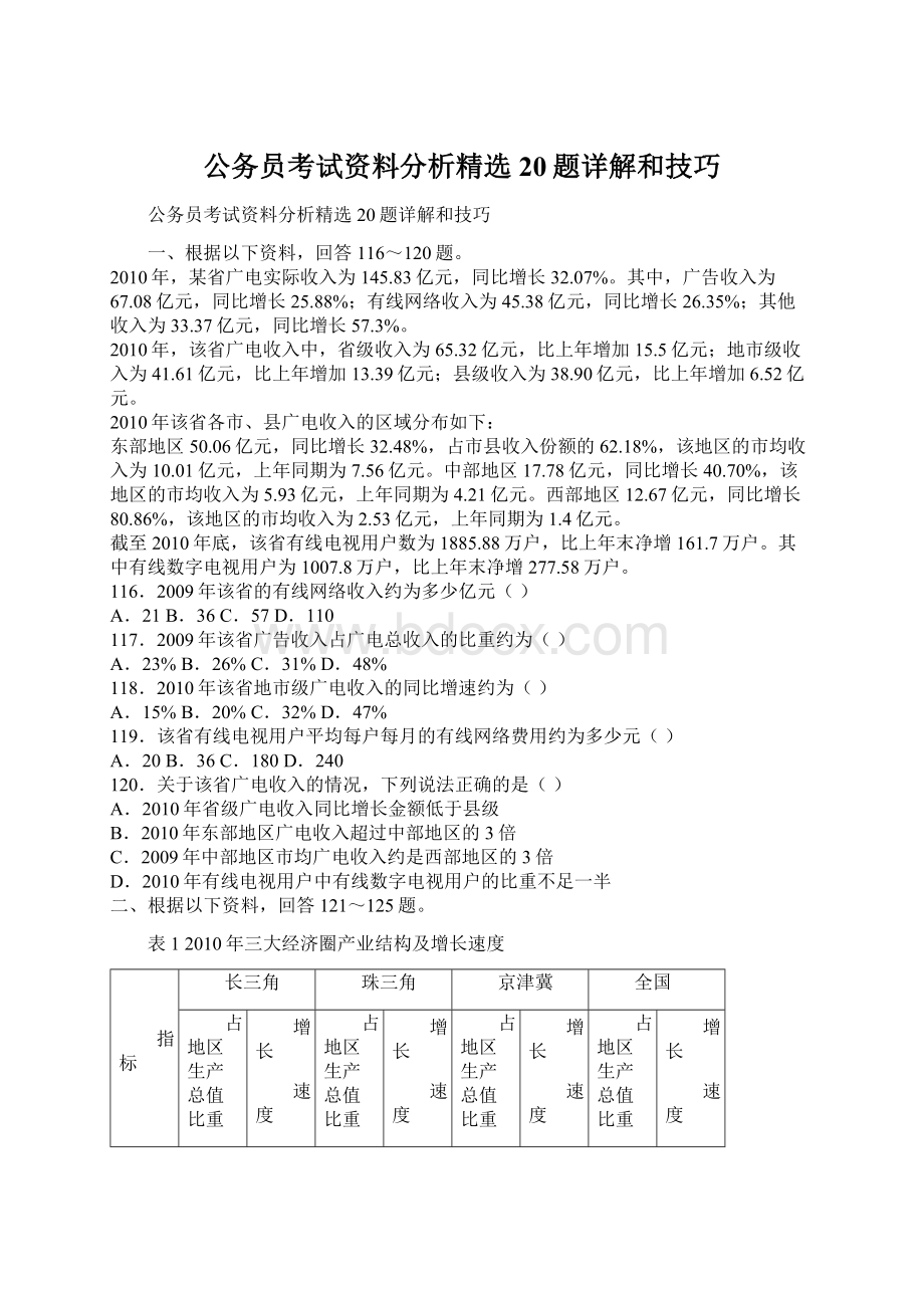 公务员考试资料分析精选20题详解和技巧.docx_第1页