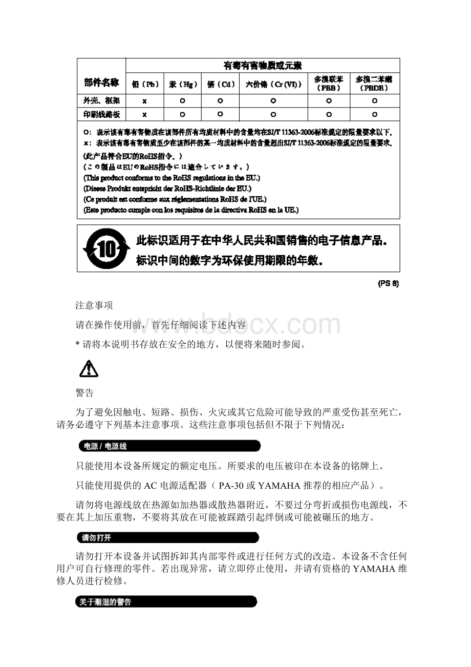 雅马哈MG166C使用说明书文档格式.docx_第2页