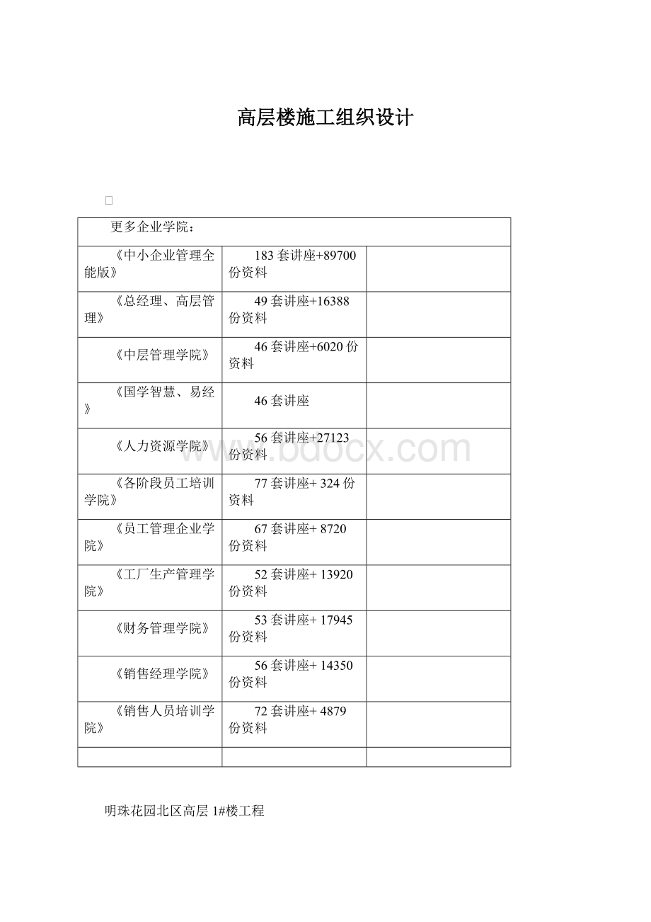 高层楼施工组织设计.docx