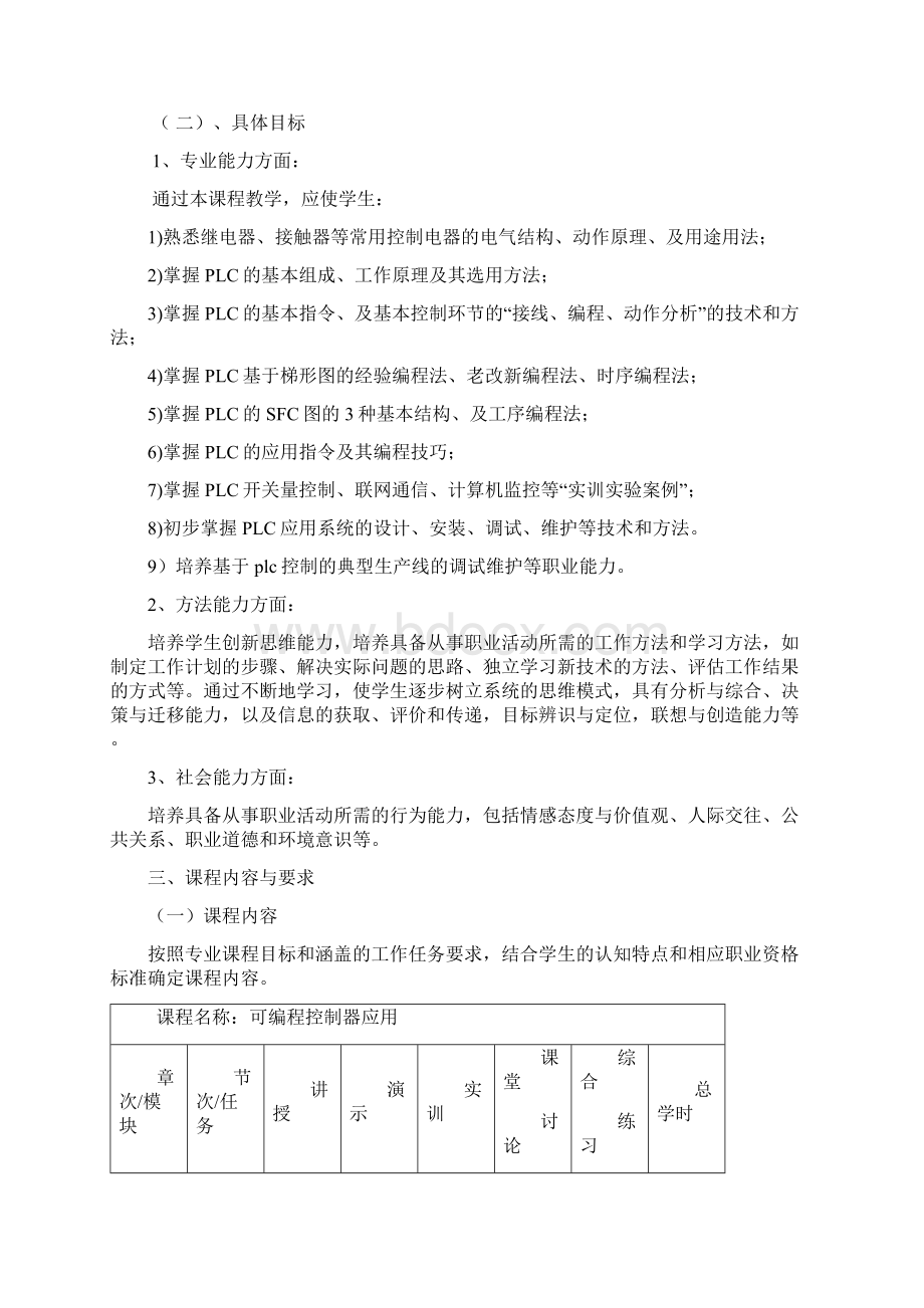 《可编程控制器应用》课程标准Word文件下载.docx_第2页