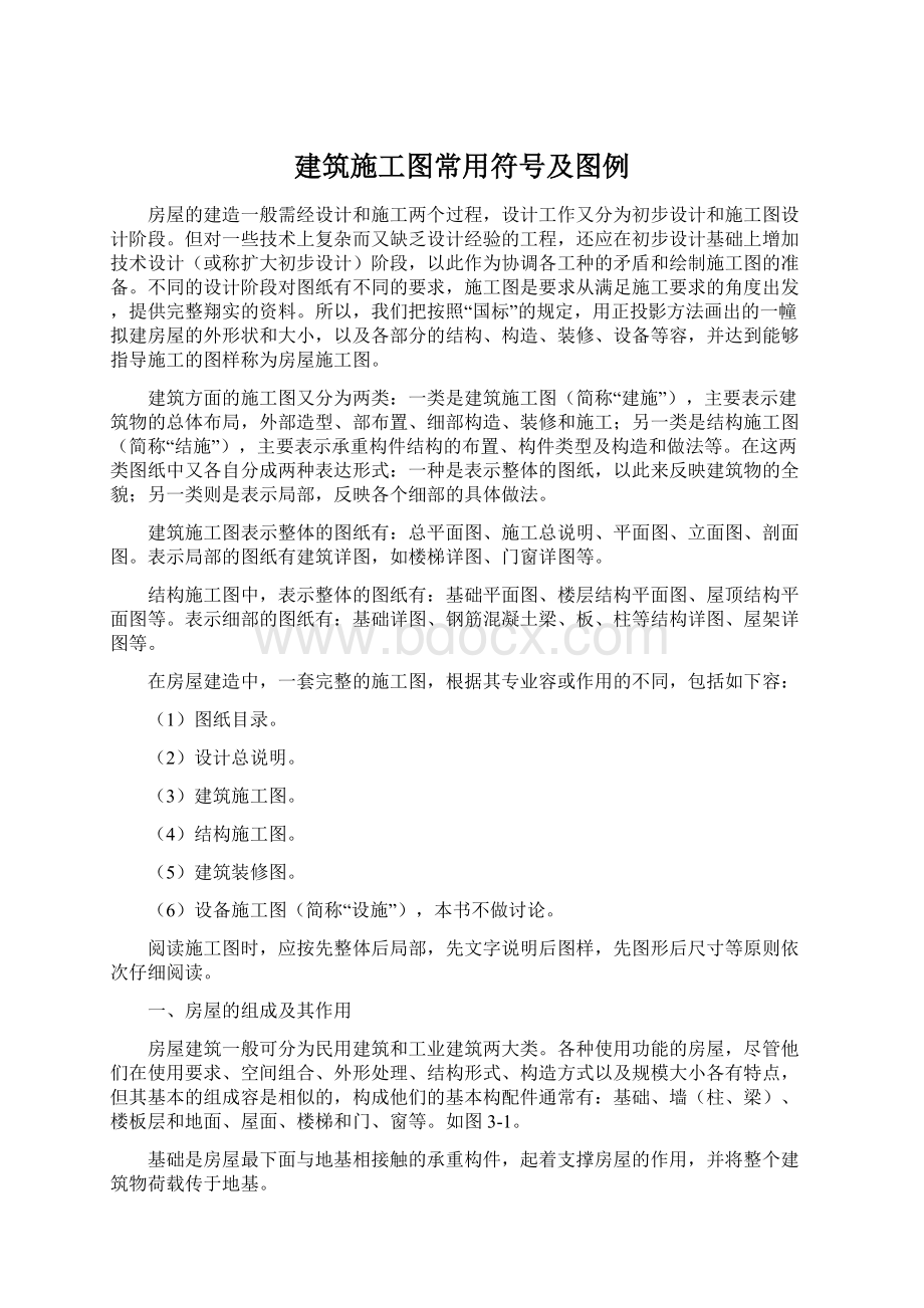 建筑施工图常用符号及图例Word格式文档下载.docx