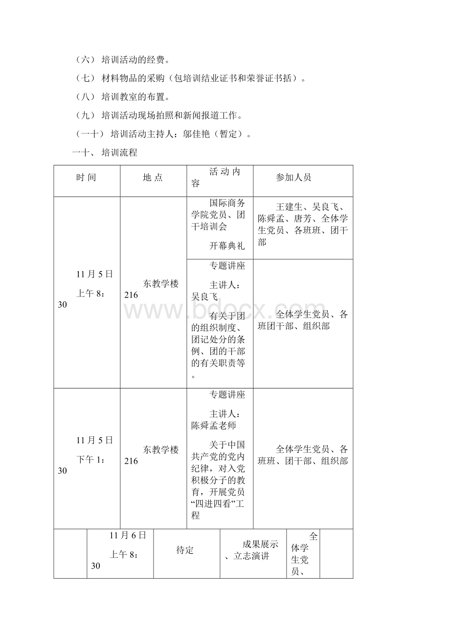 国际商务学第五届院班团干培训策划书.docx_第3页