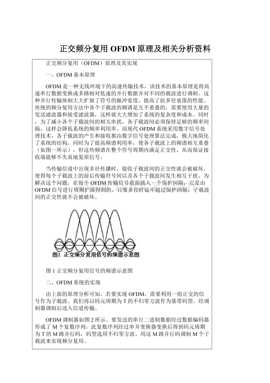 正交频分复用OFDM原理及相关分析资料Word文件下载.docx_第1页