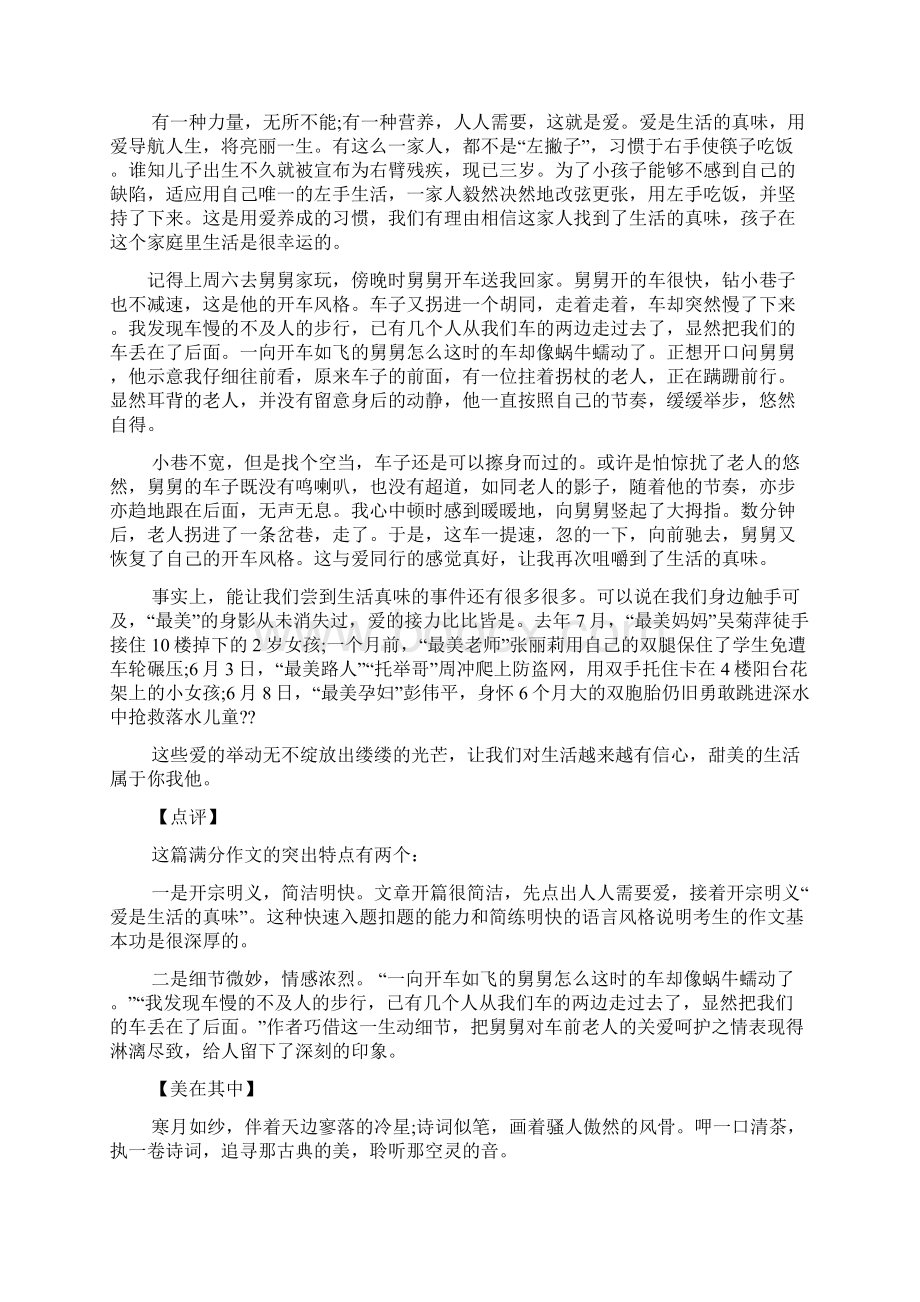 中考作文之中考满分记叙文评语Word文档下载推荐.docx_第3页