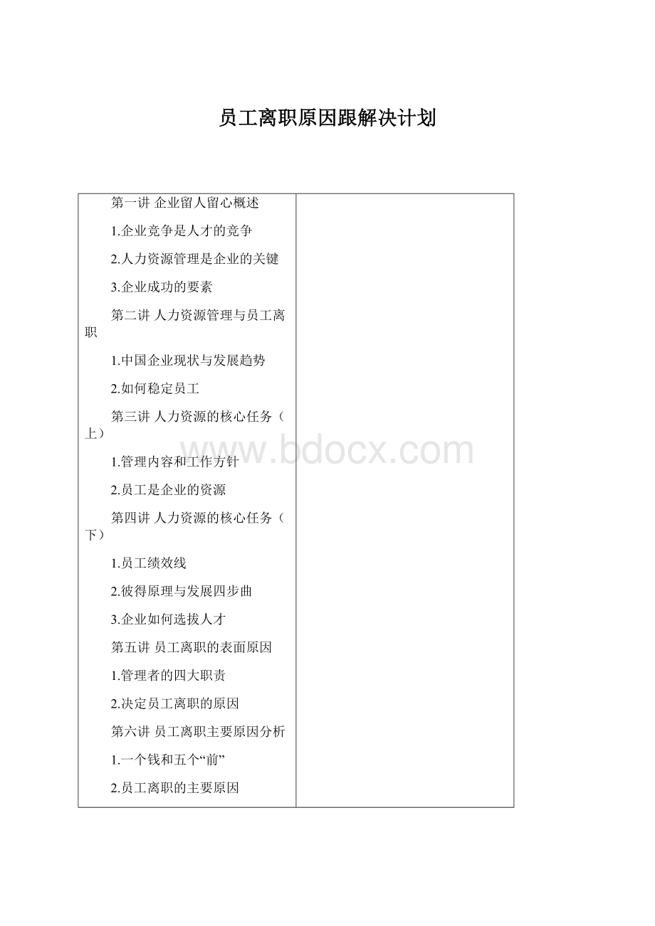 员工离职原因跟解决计划.docx