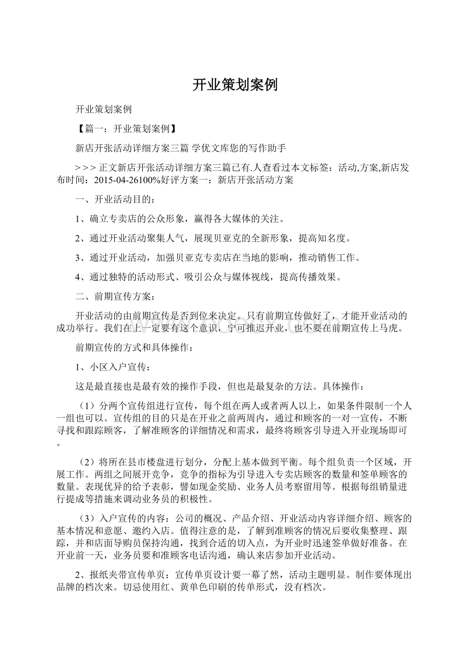 开业策划案例Word格式文档下载.docx