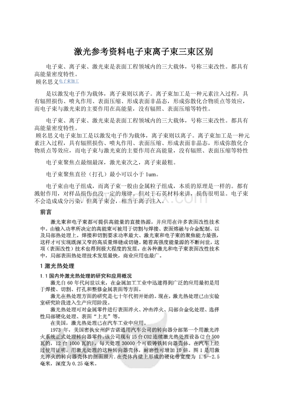 激光参考资料电子束离子束三束区别Word格式.docx_第1页