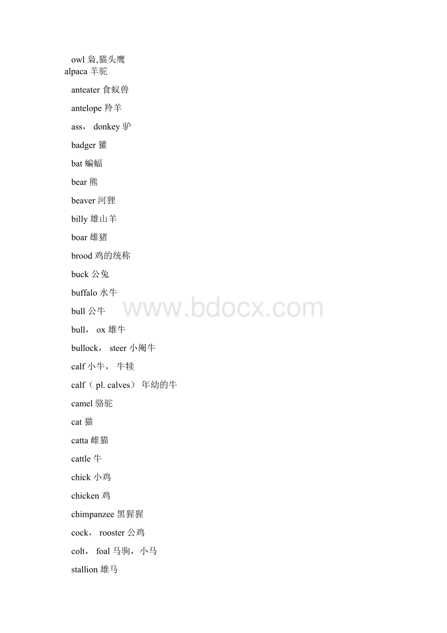 动物单词Word文件下载.docx_第2页