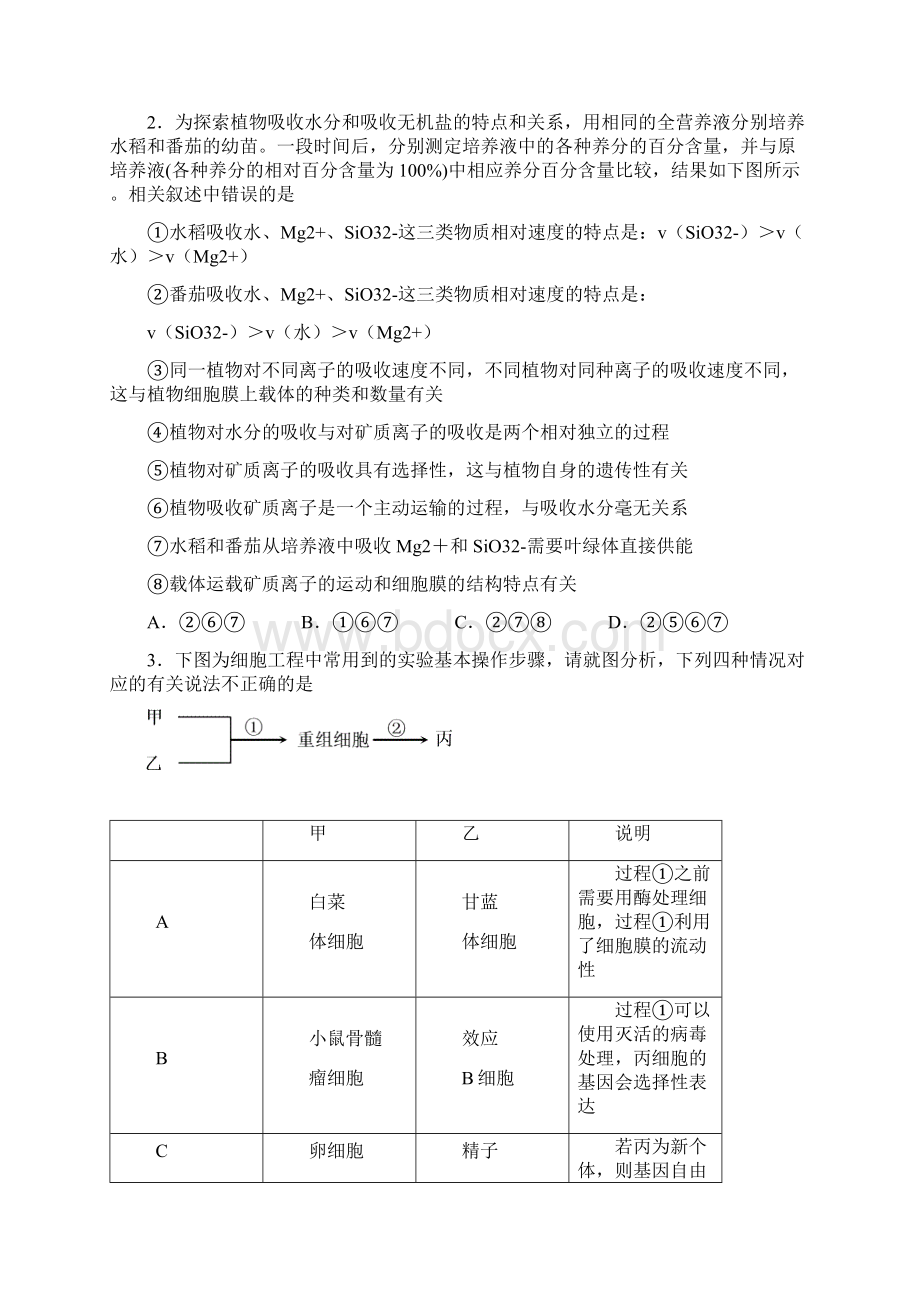 四川省届高三理科综合仿真模拟卷5.docx_第2页