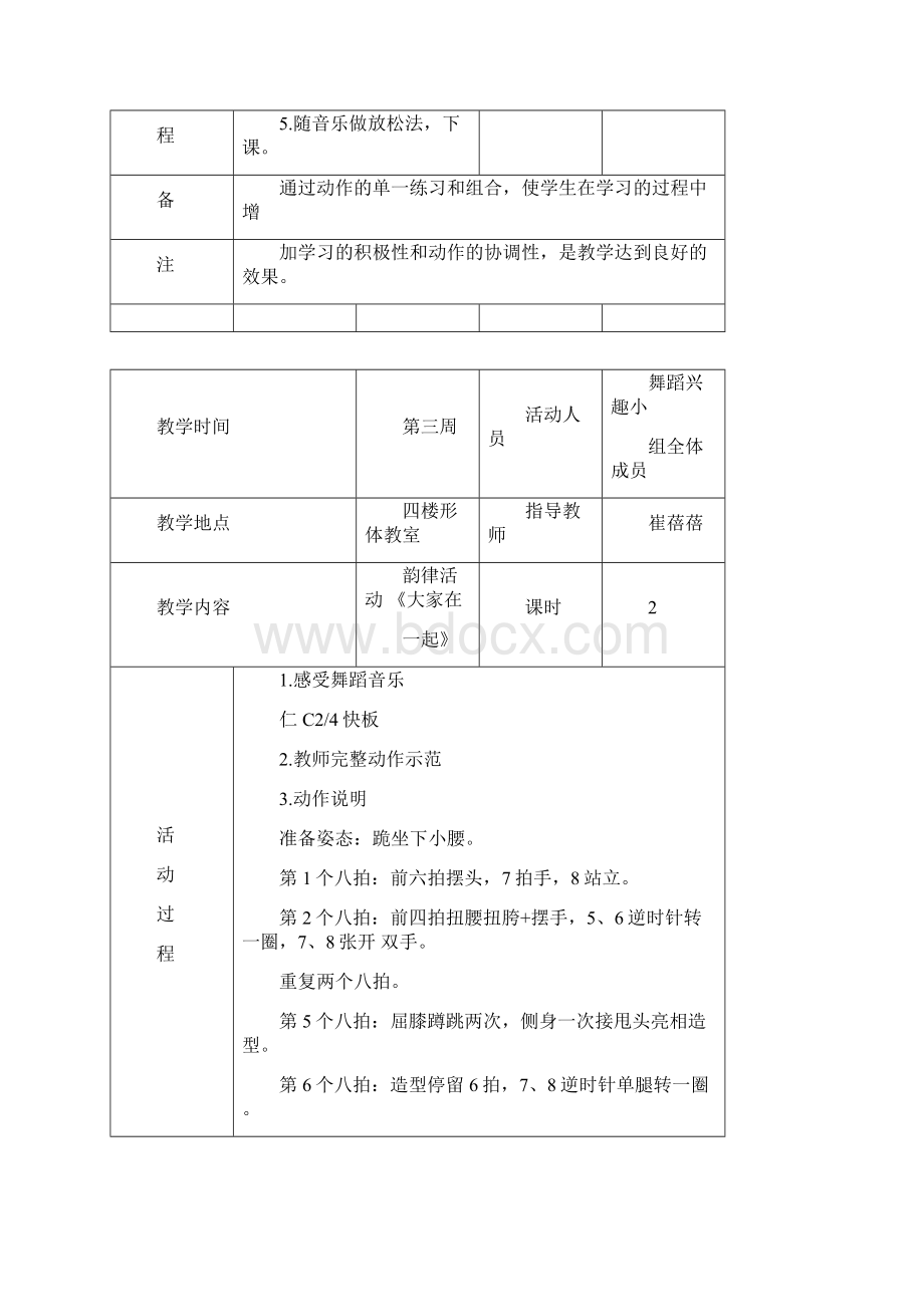 舞蹈兴趣小组活动记录表.docx_第3页