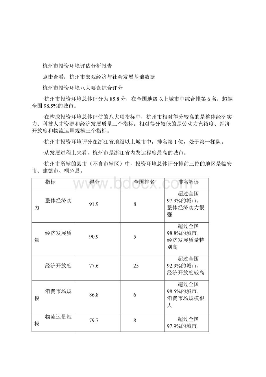 杭州市投资环境评估分析报告.docx_第2页