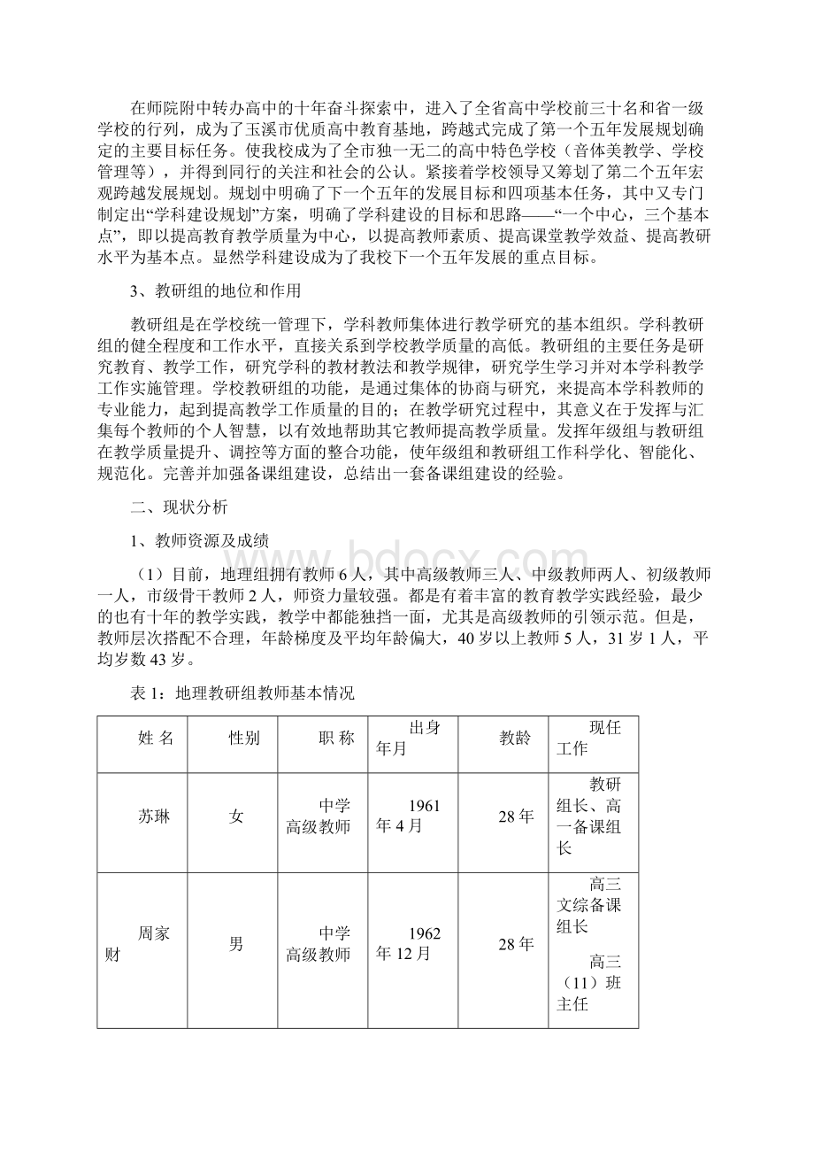 地理教研组发展规划文档格式.docx_第2页