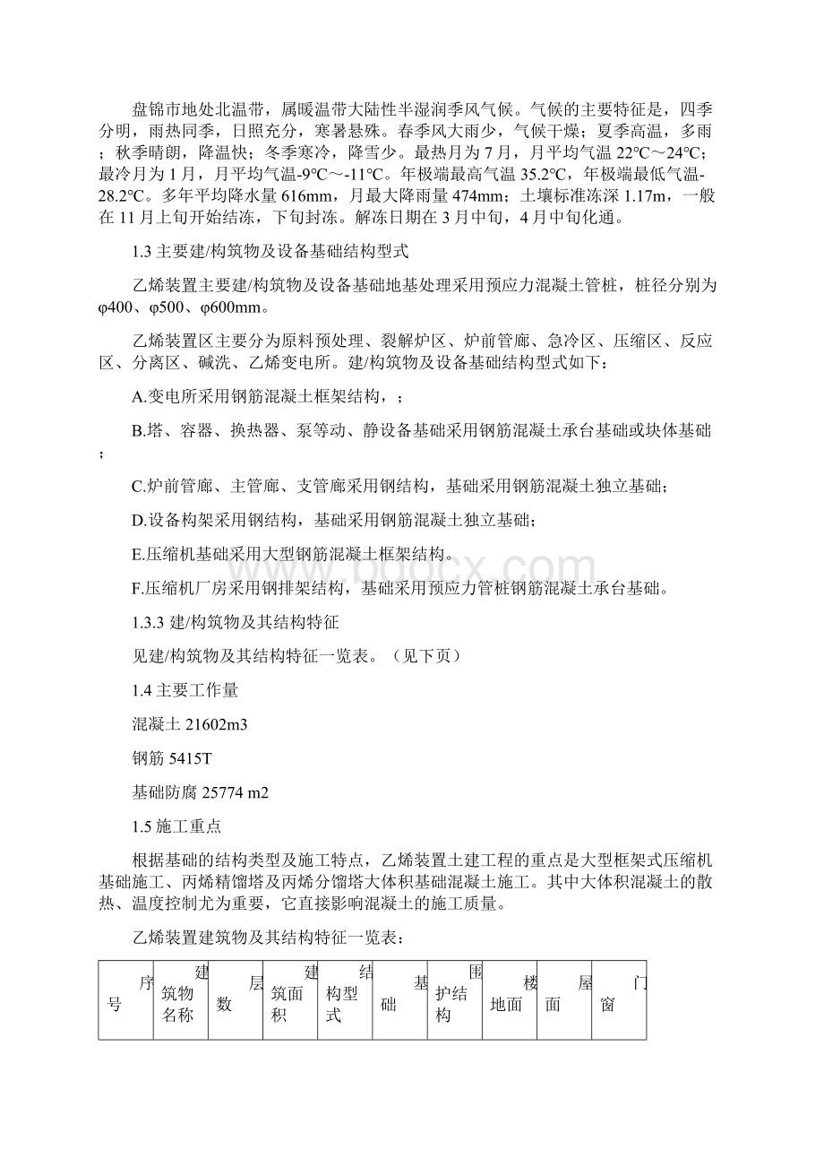 乙烯装置土建工程土建施工技术方案Word下载.docx_第2页