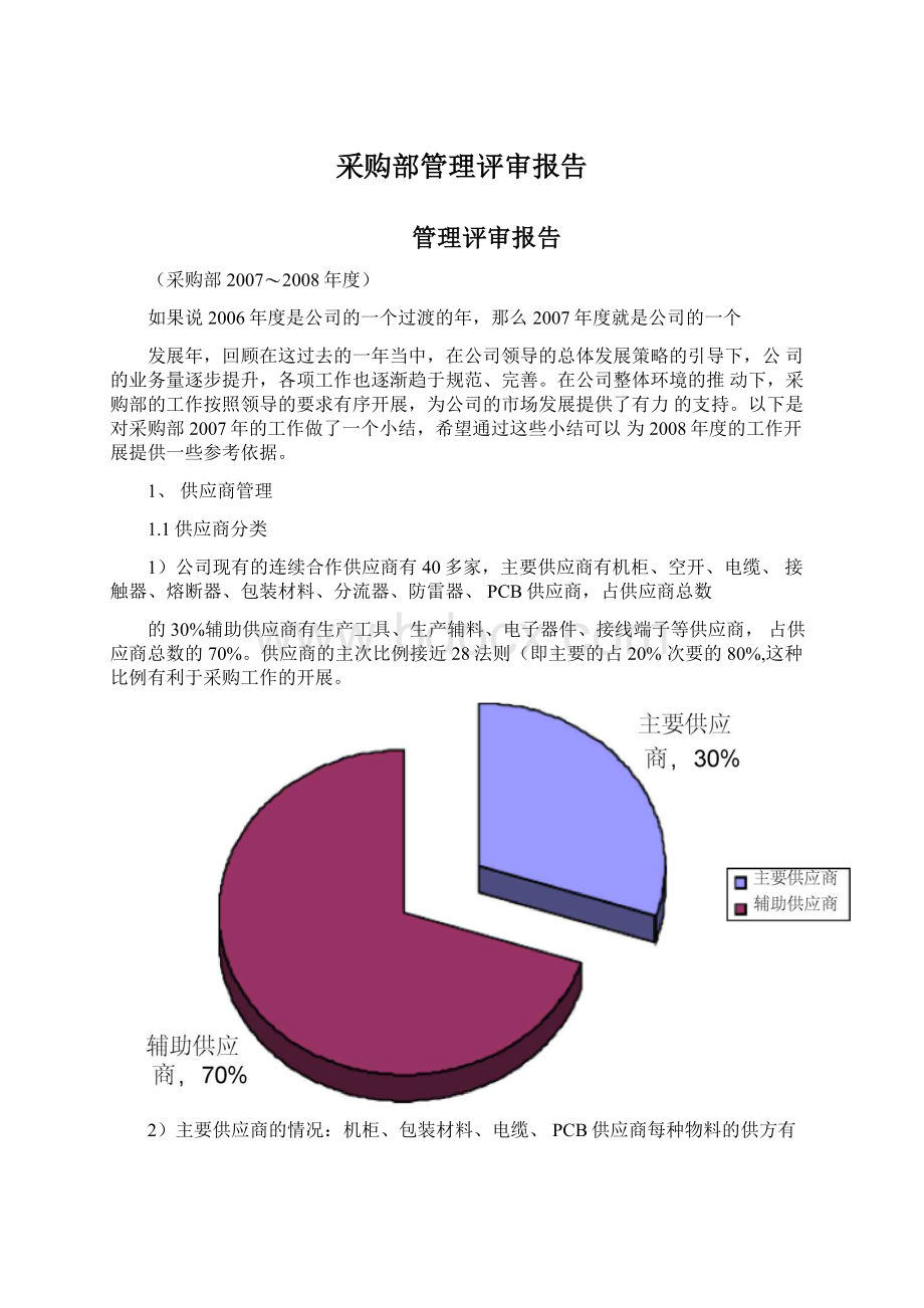 采购部管理评审报告Word文档下载推荐.docx_第1页