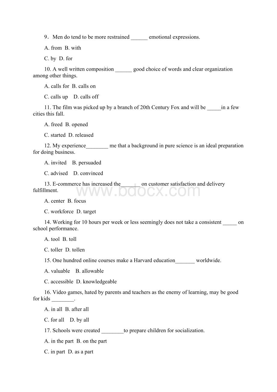 词汇和语法练习题文档格式.docx_第2页