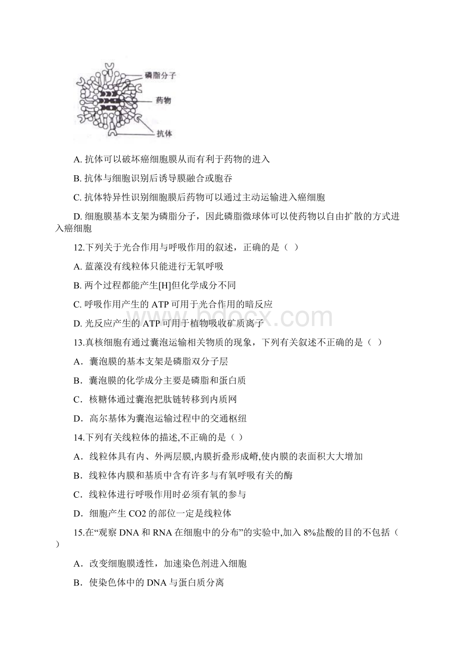 安徽省凤阳县博文国际学校学年高一份考试生物试题精校Word版含答案Word文档格式.docx_第3页