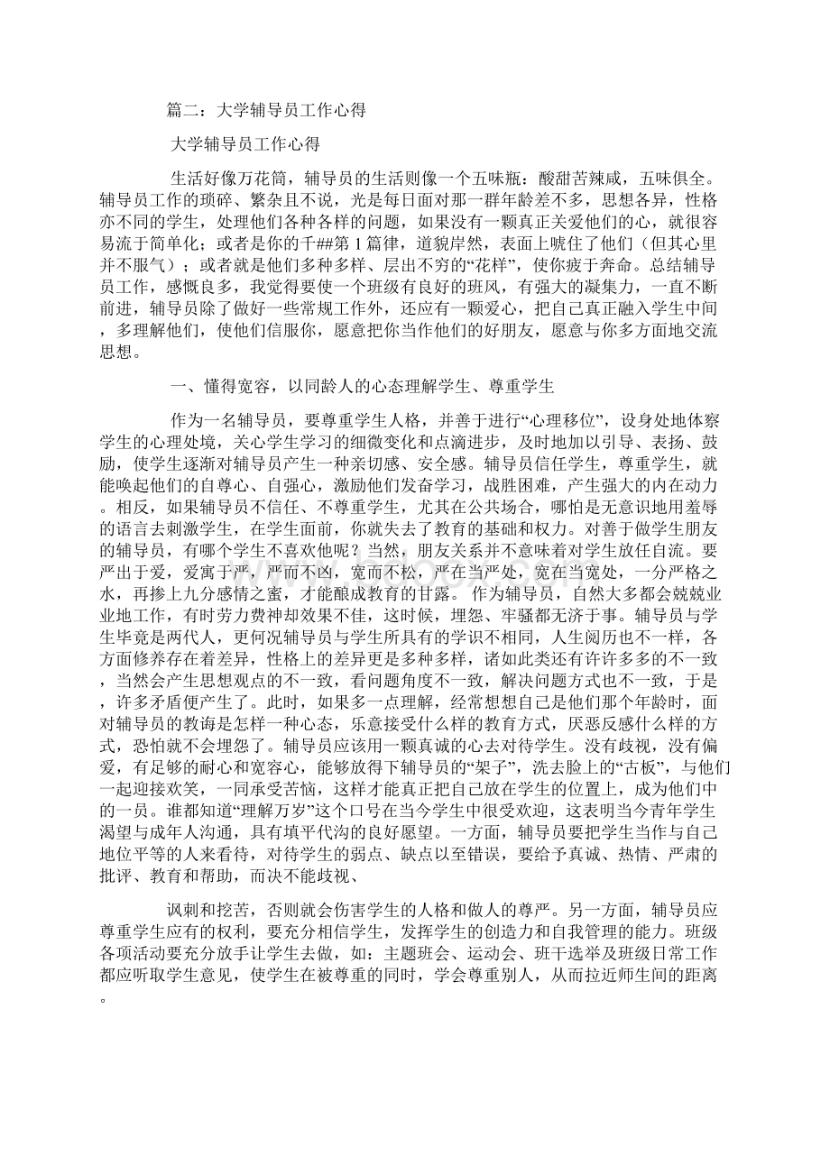 大学辅导员个人工作心得体会3篇文档格式.docx_第2页