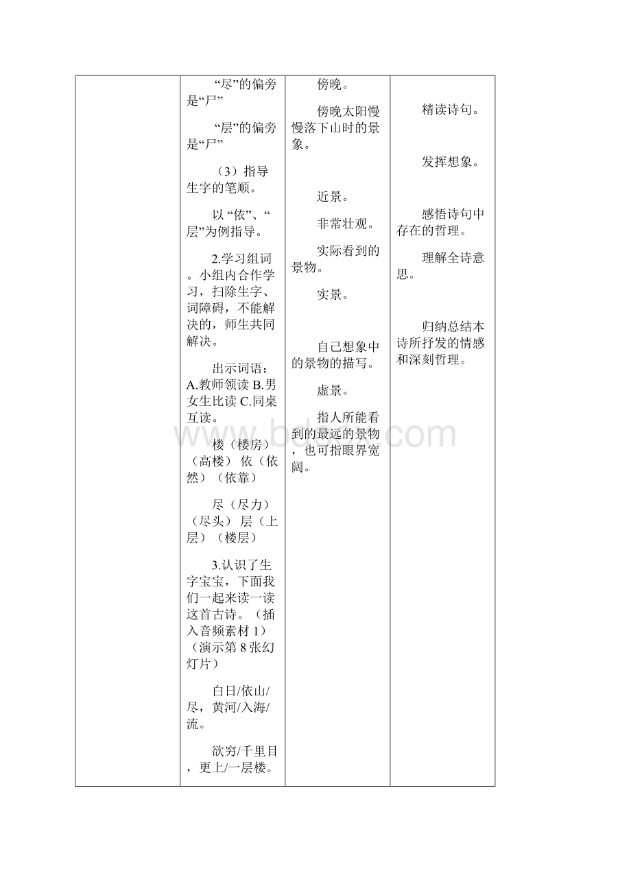 最新部编最新人教版二年级语文上册第8课《古诗二首》教案及反思Word文档格式.docx_第3页