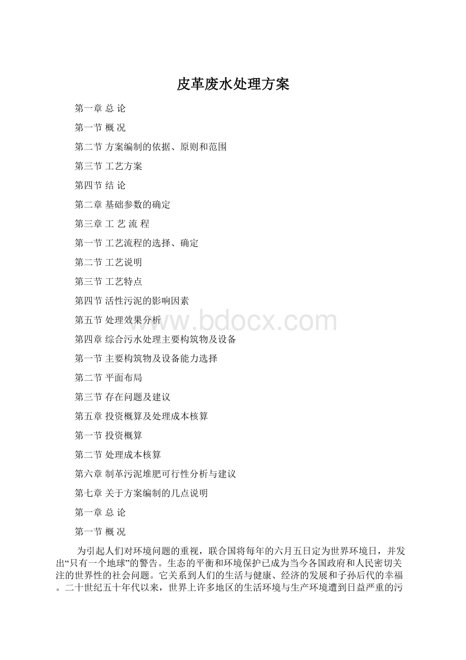 皮革废水处理方案Word下载.docx