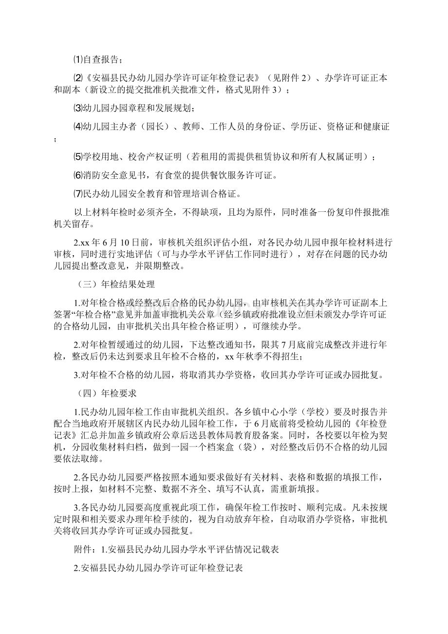 民办幼儿园年检汇报材料多篇Word格式.docx_第3页