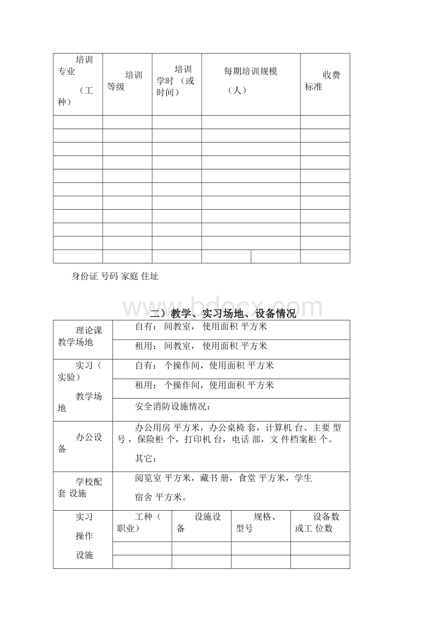 民办职业培训学校申请表Word文档格式.docx_第2页