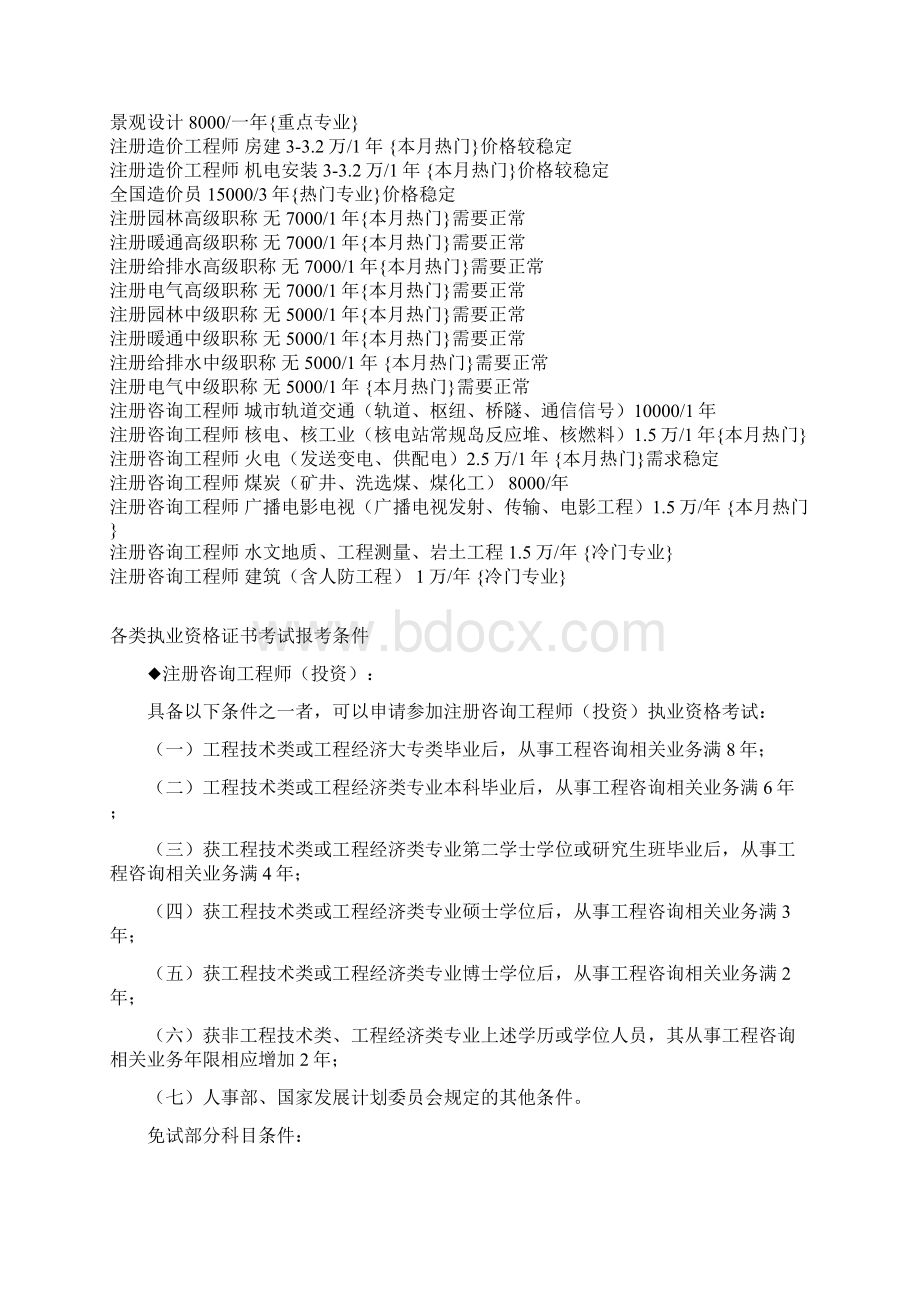 各类执业资格证书考试报考条件Word格式文档下载.docx_第2页