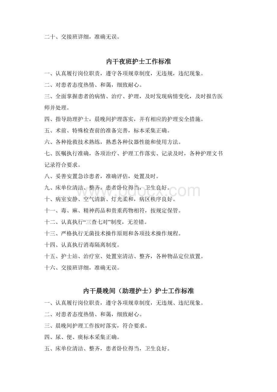 医院护理部各岗位各科室工作标准.docx_第3页