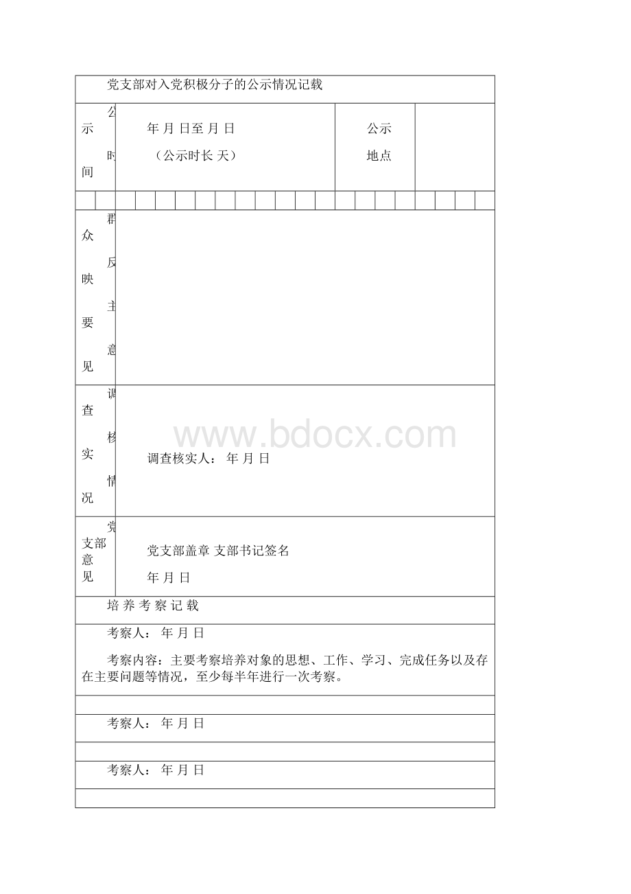 入党积极分子和发展对象培养考察表.docx_第3页