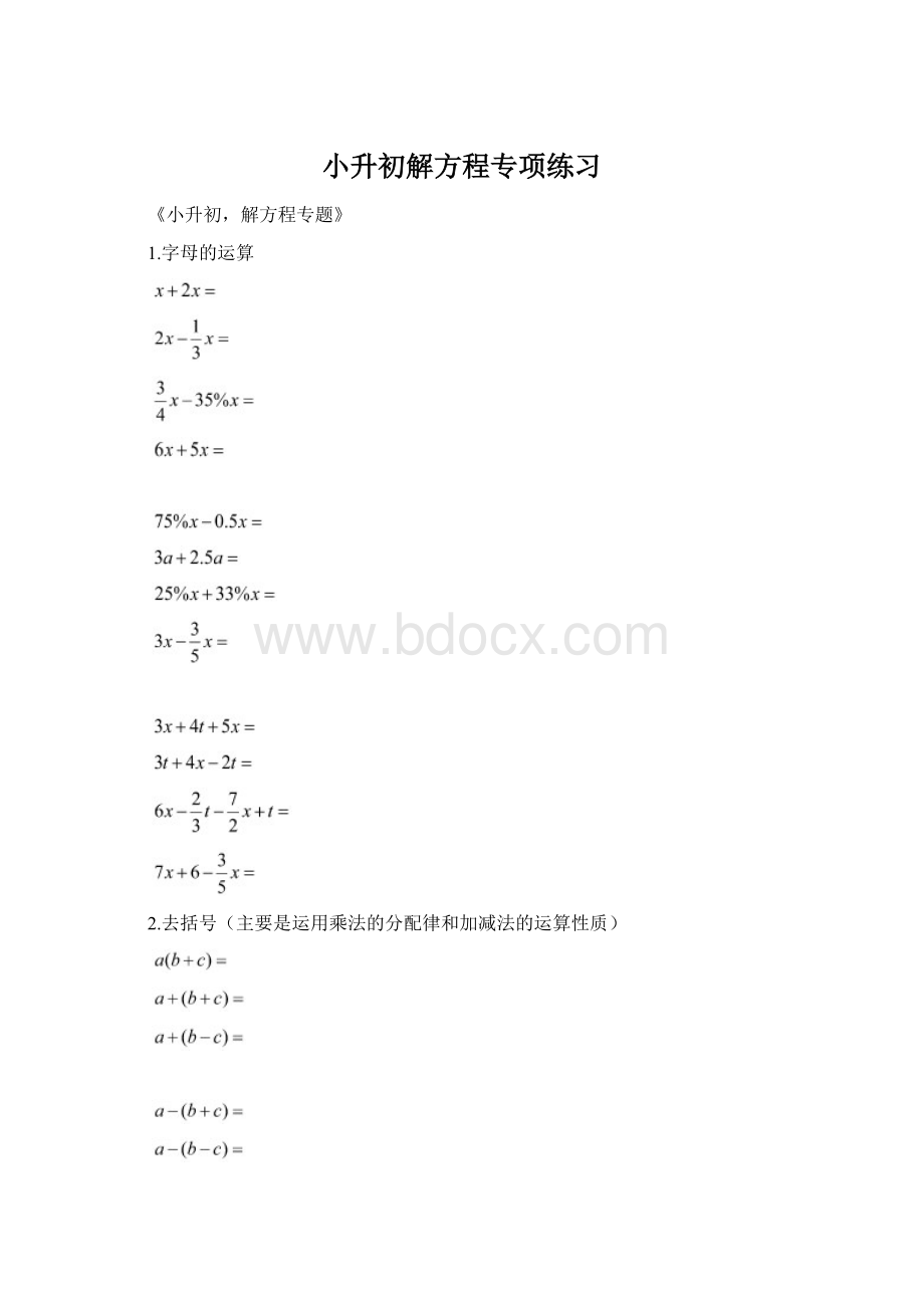 小升初解方程专项练习.docx