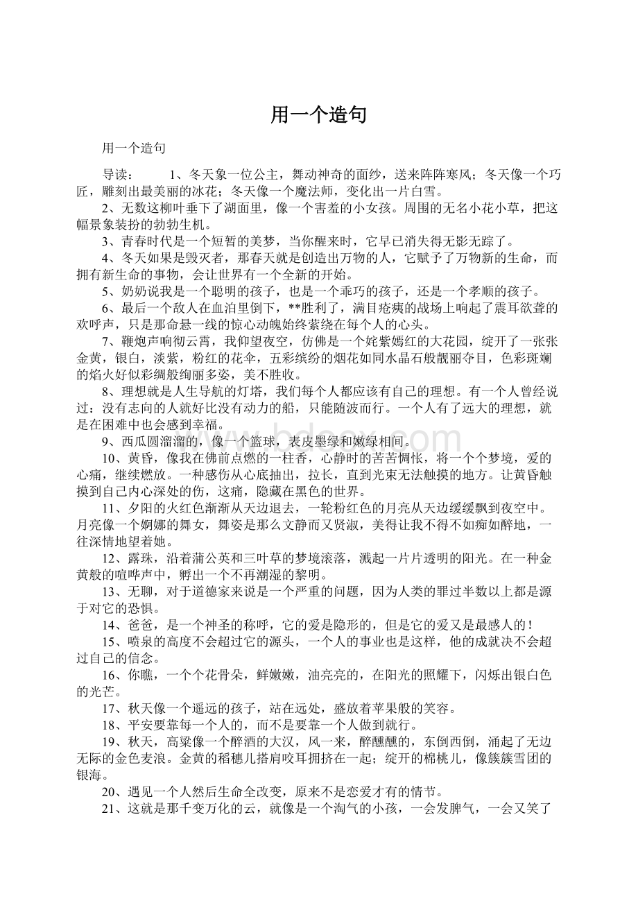 用一个造句Word文档下载推荐.docx