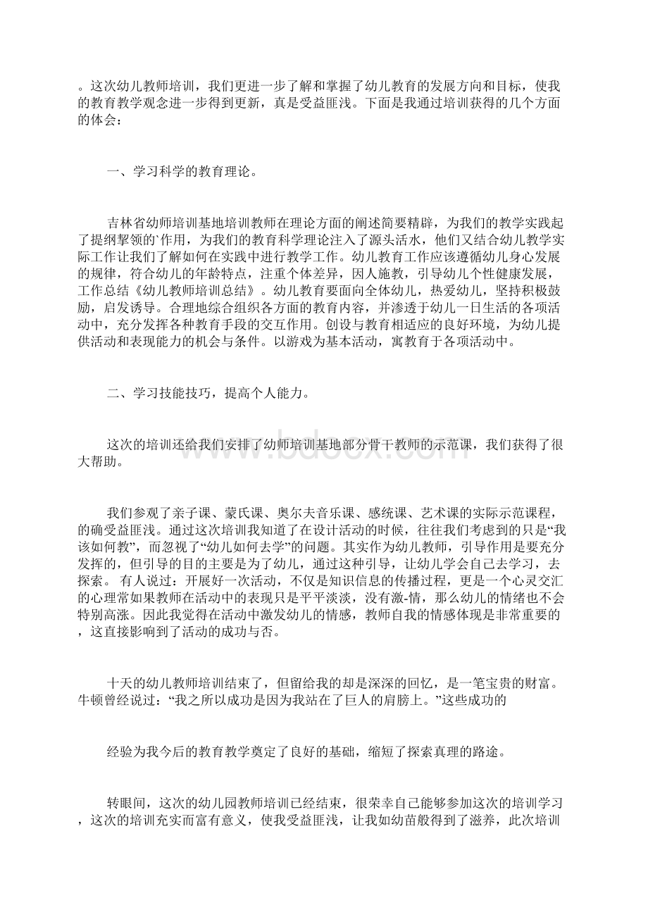 幼儿教师培训总结5篇.docx_第3页